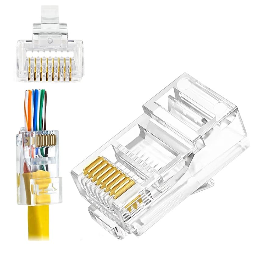 W-Star Konektor UTP RJ45EZ Cat5e 1000ks 3U pozlacený 5SLD pass through RJ45EZC5T