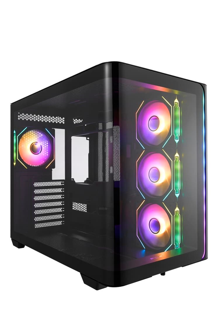 FSP M580-BP Midi Tower Transpar. Černá