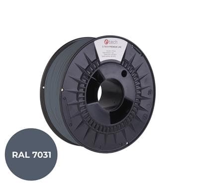 Tisková struna (filament) C-TECH PREMIUM LINE, PLA, šedomodrá, RAL7031, 1,75mm, 1kg