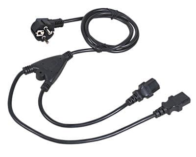Kabel C-TECH síťový 1,8m 220 230V napájecí, rozdvojka Y, VDE