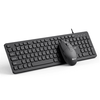 Klávesnice C-TECH KBM-105, drátový combo set s myší, USB, CZ