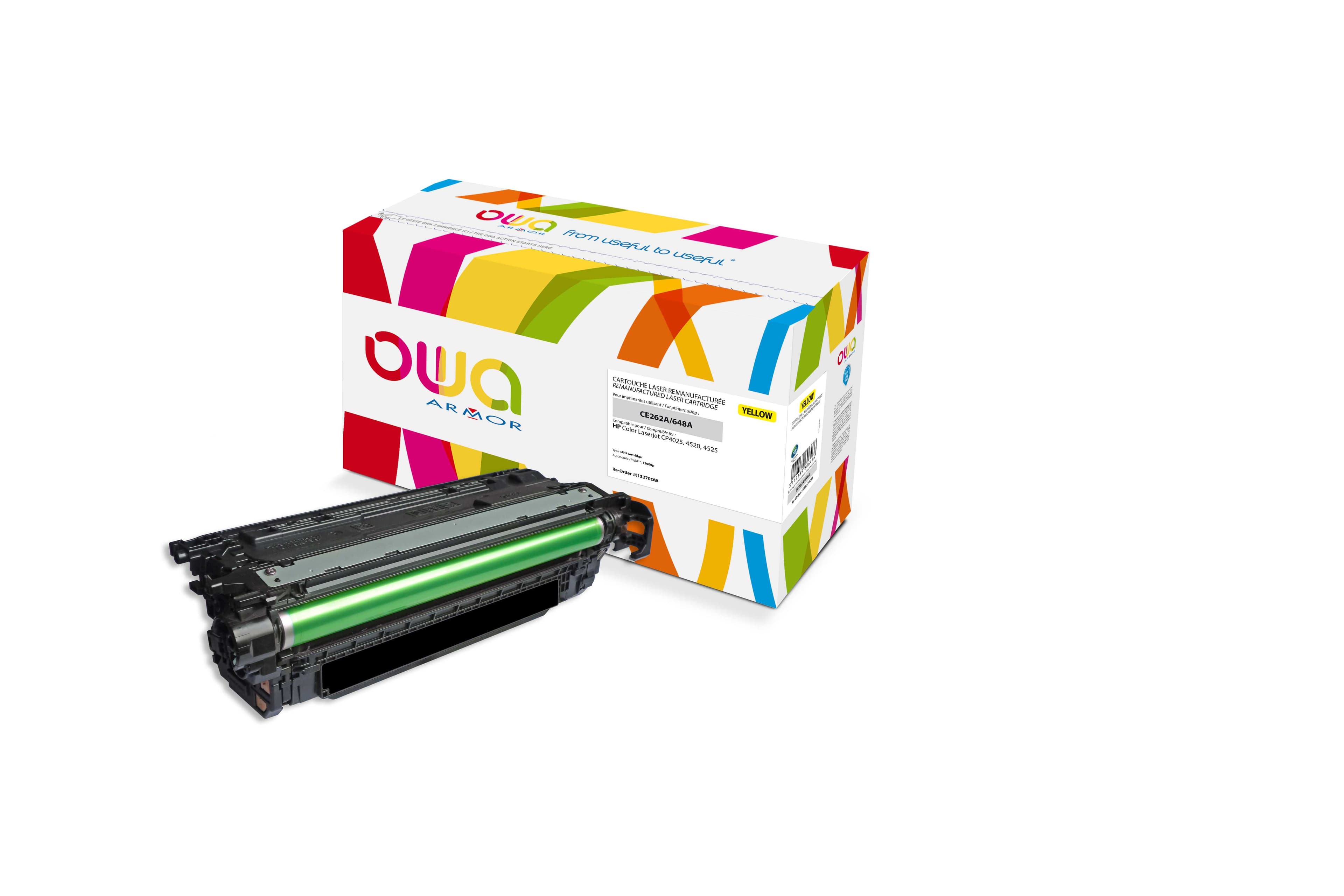 OWA Armor toner kompatibilní s HP CE262A, 11000st, žlutá yellow