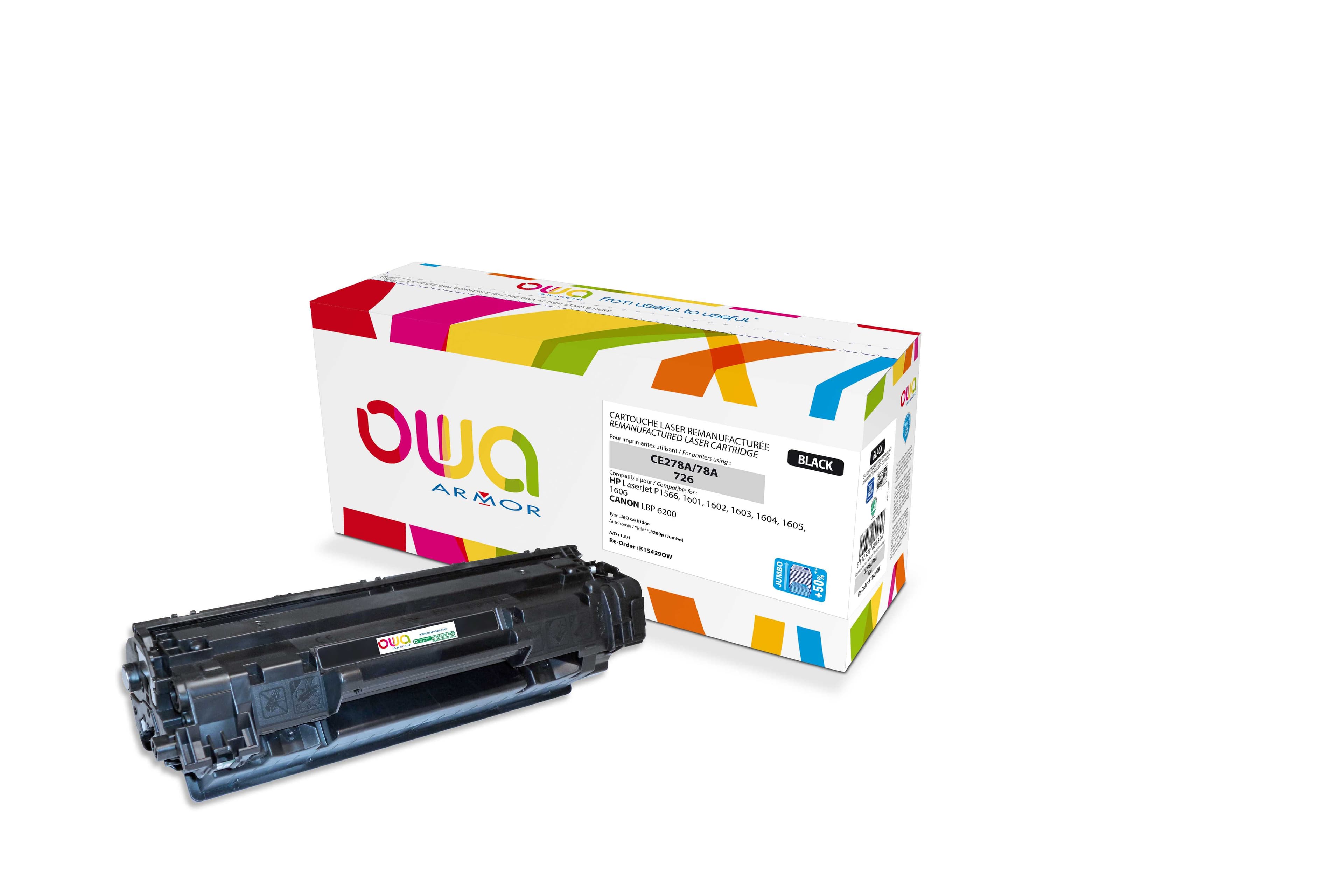 OWA Armor toner kompatibilní s HP LJkompatibilní sP1566, CE278A, 3200st, JUMBO, černá black