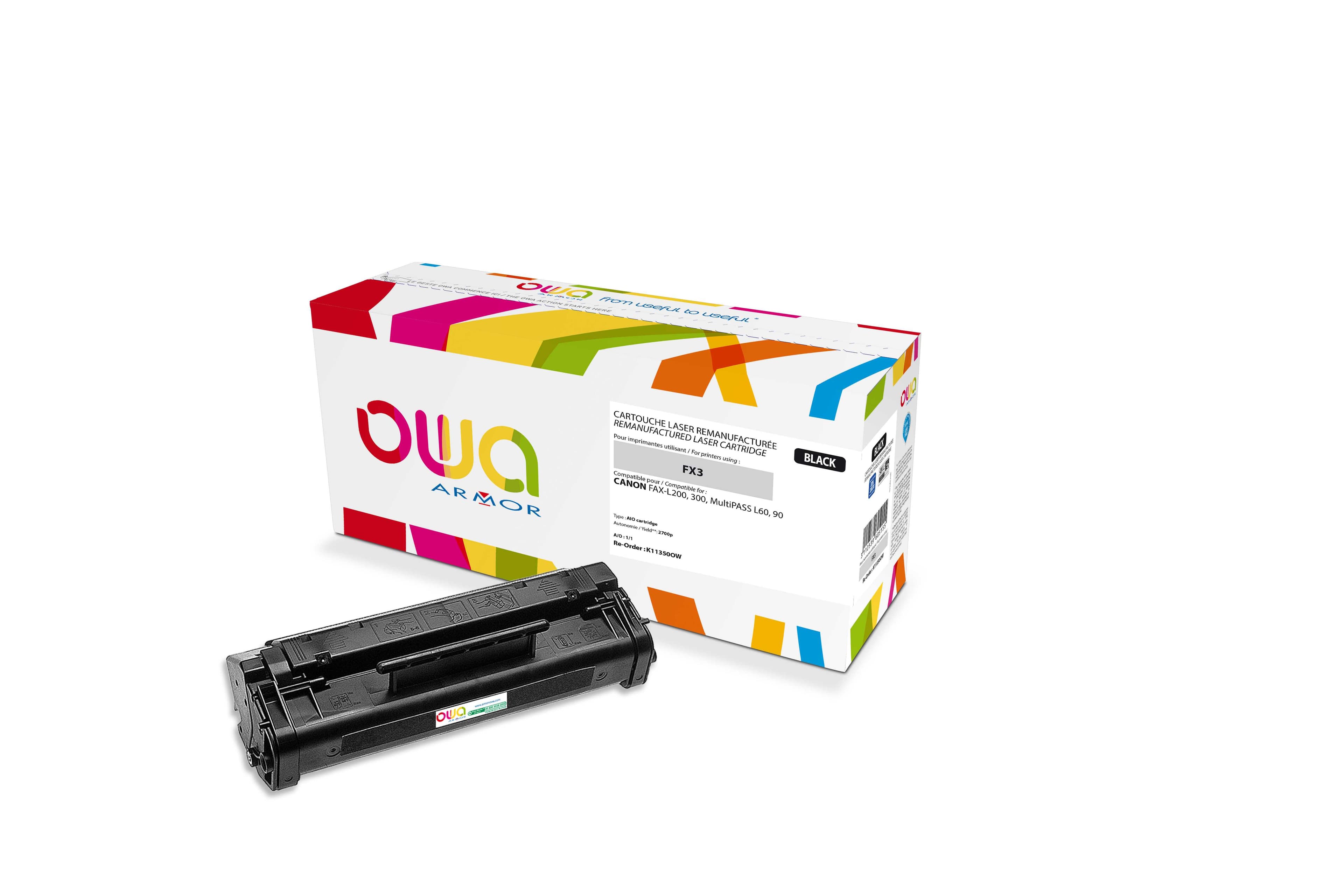 OWA Armor toner kompatibilní s Canon L300, FX-3, 4800st, černá black