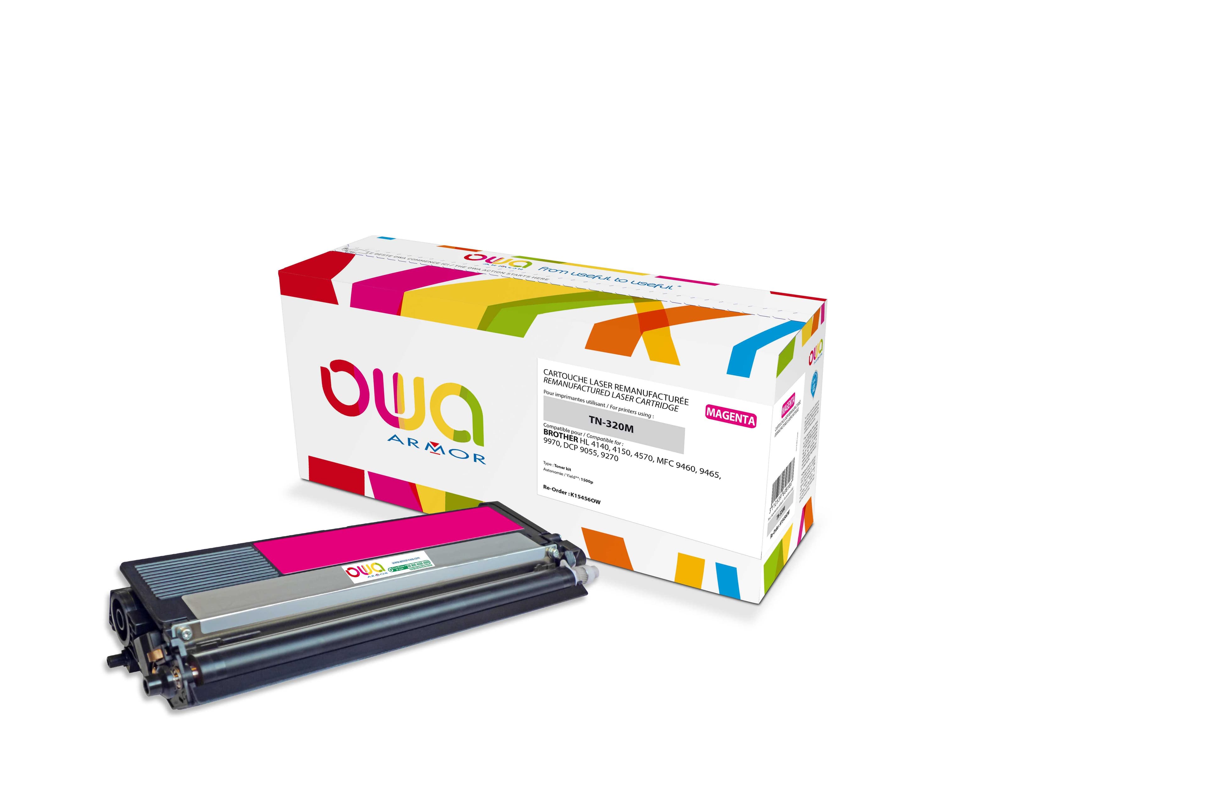 OWA Armor toner kompatibilní s Brother TN-320M, 1500st, červená magenta
