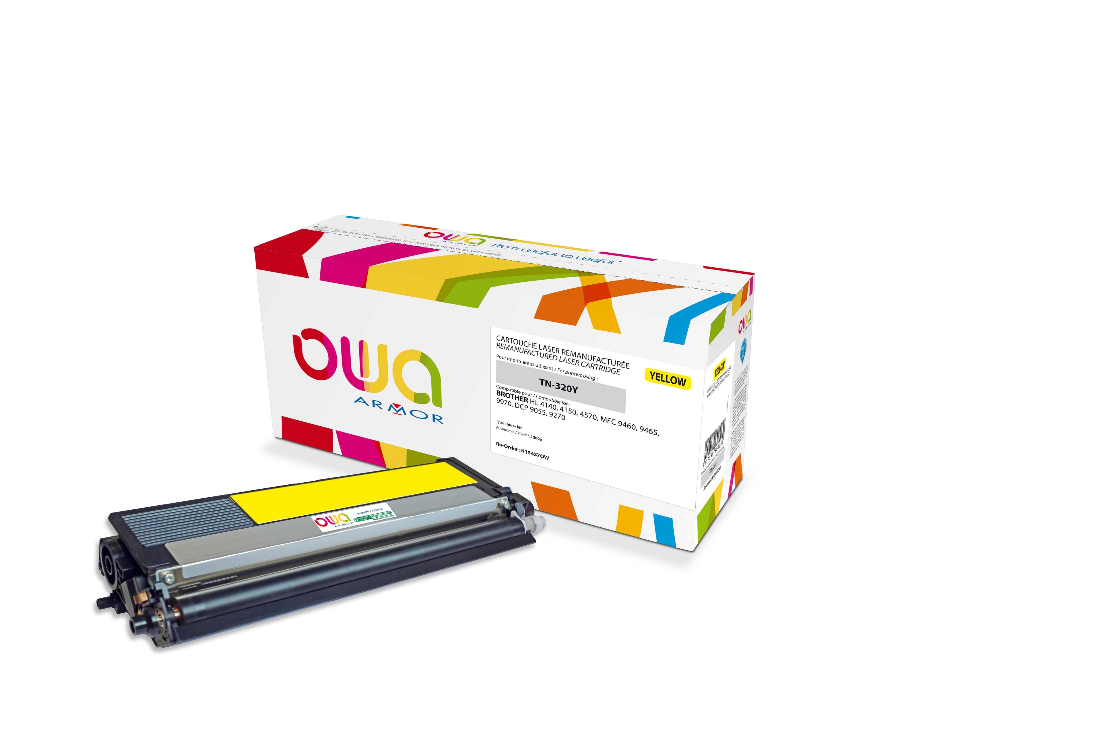 OWA Armor toner kompatibilní s Brother TN-320Y, 1500st, žlutá yellow