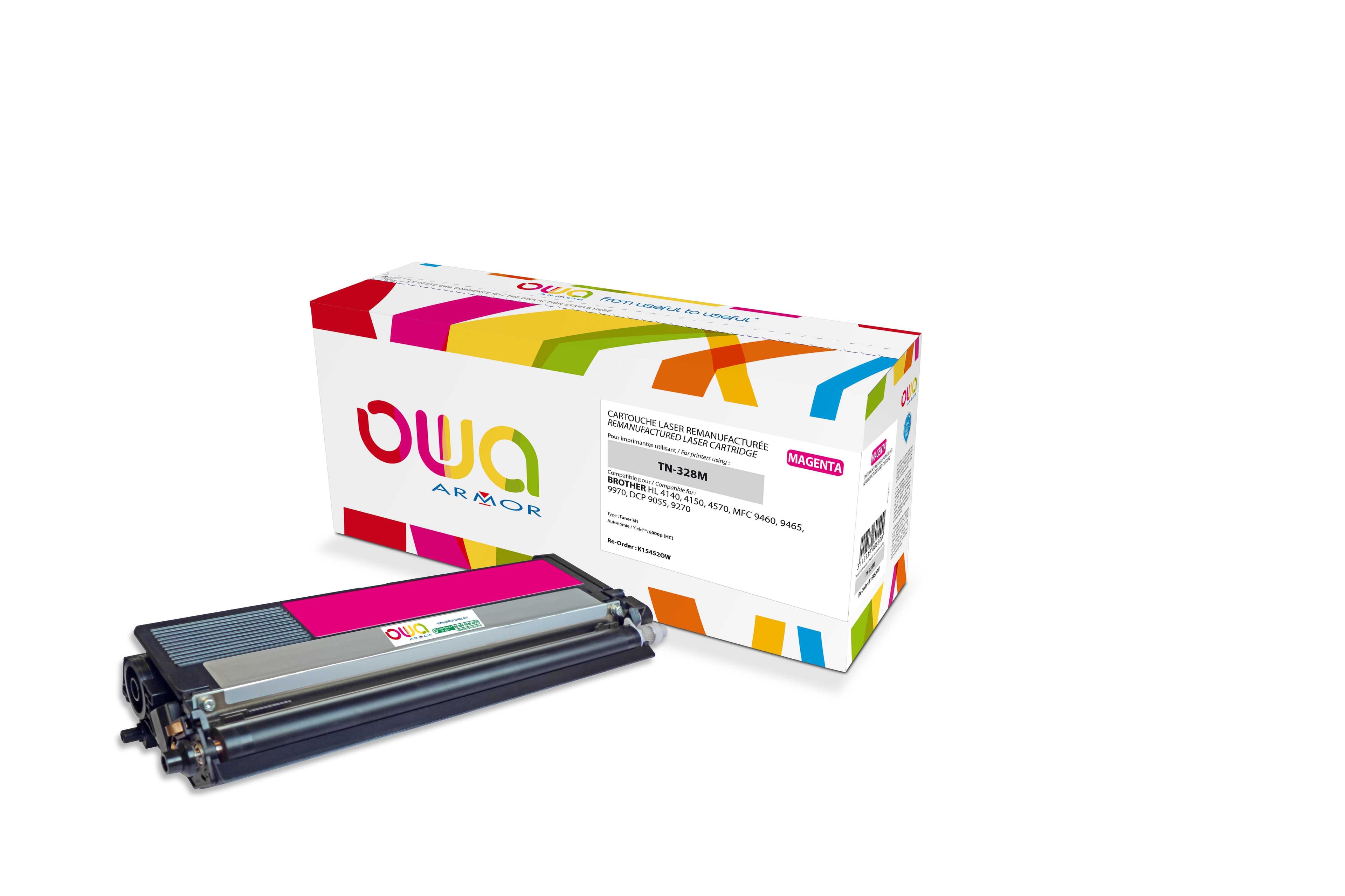 OWA Armor toner kompatibilní s Brother TN-328M, 6000st, červená magenta