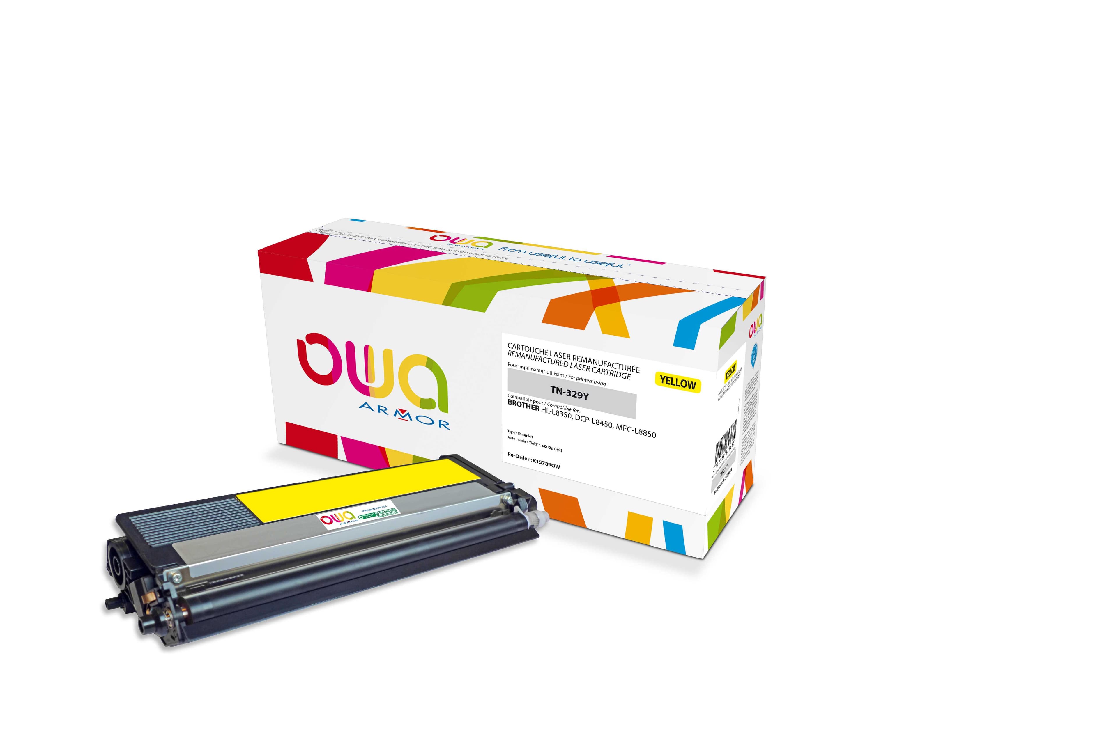 OWA Armor toner kompatibilní s Brother TN-329Y, 6000st, žlutá yellow