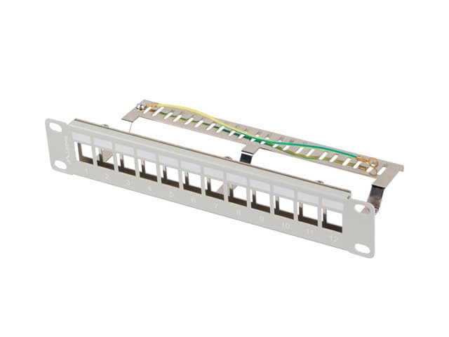 LANBERG PATCH PANEL 12 PORTŮ 1U 19" FTP PRO MODULY KEYSTONE ŠEDÝ V2