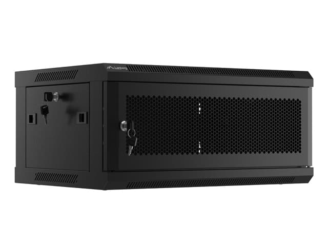 LANBERG RACKOVÁ SKŘÍŇ 19" NÁSTĚNNÁ 4U 600X450 S PERFOROVANÝMI DVEŘMI ČERNÁ (PLOCHÉ BALENÍ)