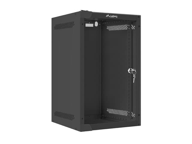 LANBERG RACKOVÁ SKŘÍŇ 10" PRO MONTÁŽ NA STĚNU 9U 280X310 (FLAT PACK) S PROSKLENÝMI DVEŘMI ČERNÁ