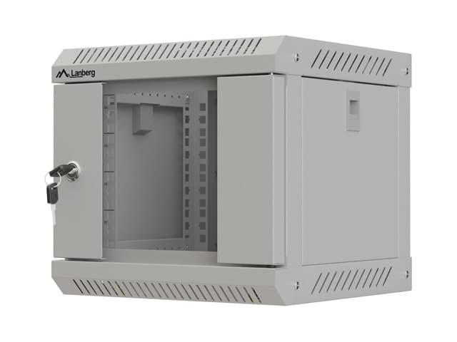 LANBERG RACKOVÁ SKŘÍŇ 10" NÁSTĚNNÁ 4U 300X300 (FLAT PACK) S PROSKLENÝMI DVEŘMI ŠEDÁ