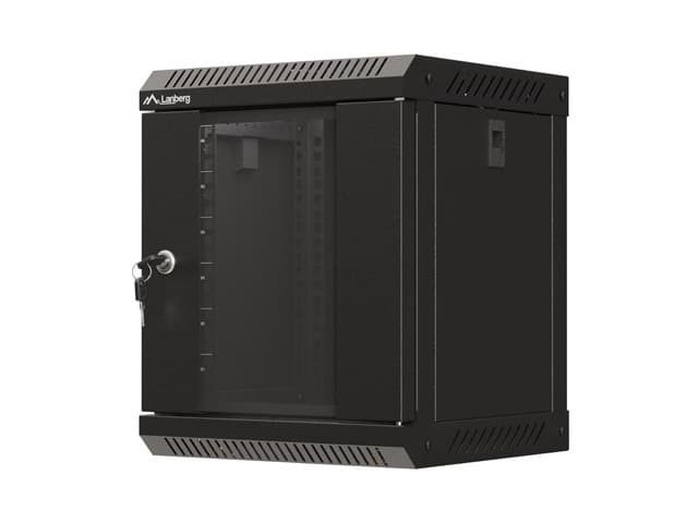 LANBERG RACKOVÁ SKŘÍŇ 10" PRO MONTÁŽ NA STĚNU 6U 300X300 (FLAT PACK) S PROSKLENÝMI DVEŘMI ČERNÁ