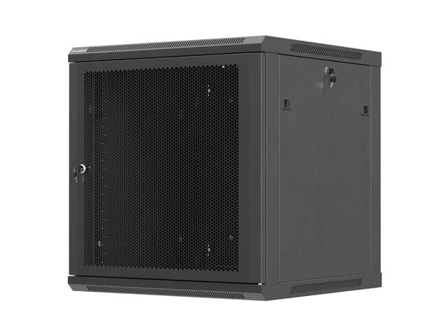 LANBERG NÁSTĚNNÁ INSTALAČNÍ SKŘÍŇ 19" 12U 600X600 ČERNÉ PERFOROVANÉ DVEŘE (PLOCHÉ BALENÍ)