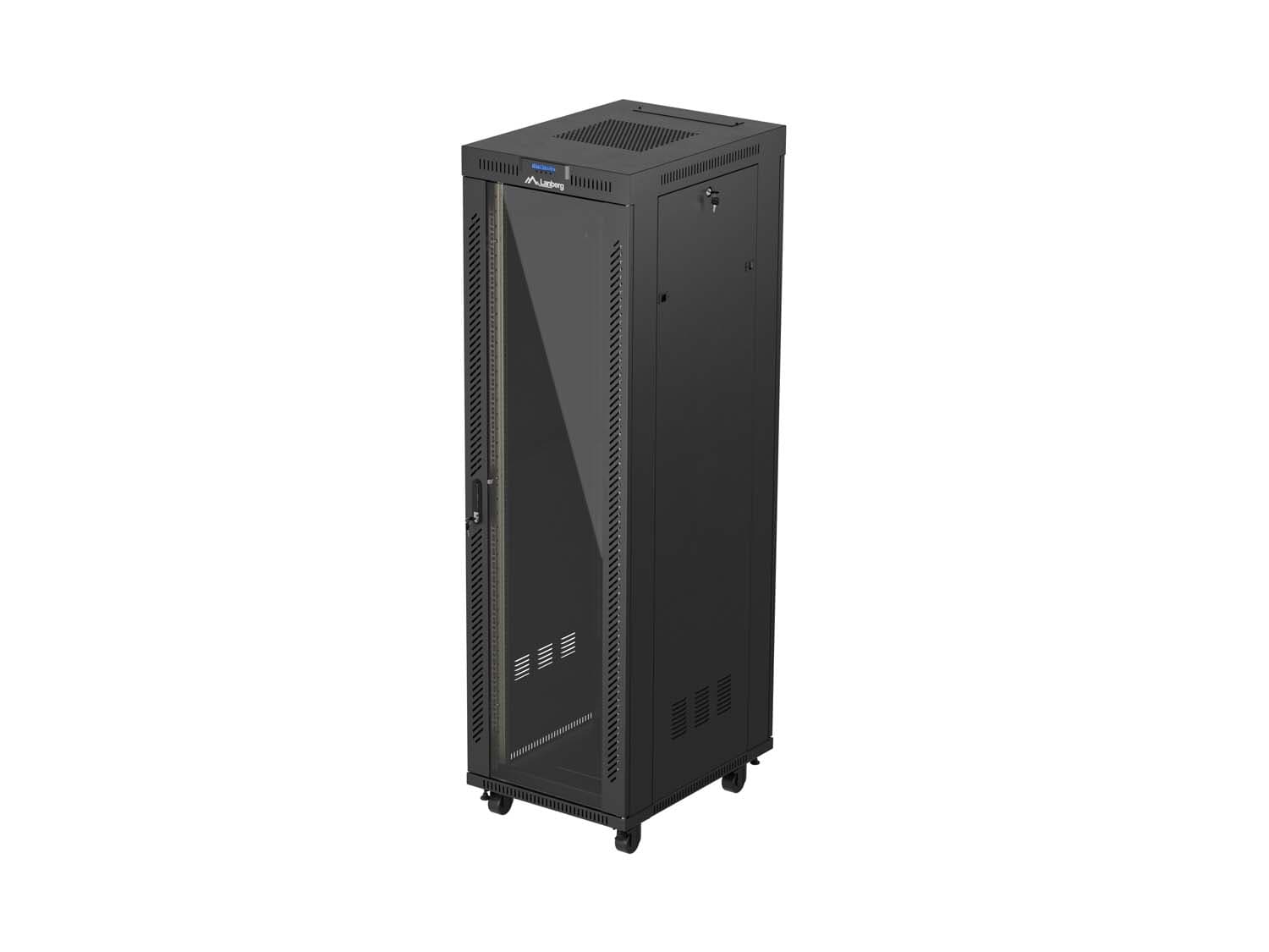 LANBERG 19" VOLNĚ STOJÍCÍ RACKOVÁ SKŘÍŇ 42U 600X800 (FLAT PACK) S PROSKLENÝMI DVEŘMI LCD ČERNÁ
