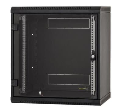Nástěnný rack RUA 9U 600mm odn.boč+skl.dv.černý