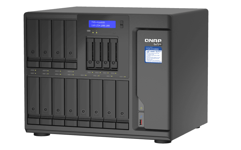 QNAP TVS-h1688X-W1250-32G (Xeon 3,3GHz, ZFS, 32GB ECC RAM, 12x 3,5"+ 4x 2,5", 2x M.2 NVMe, 4x2,5GbE)