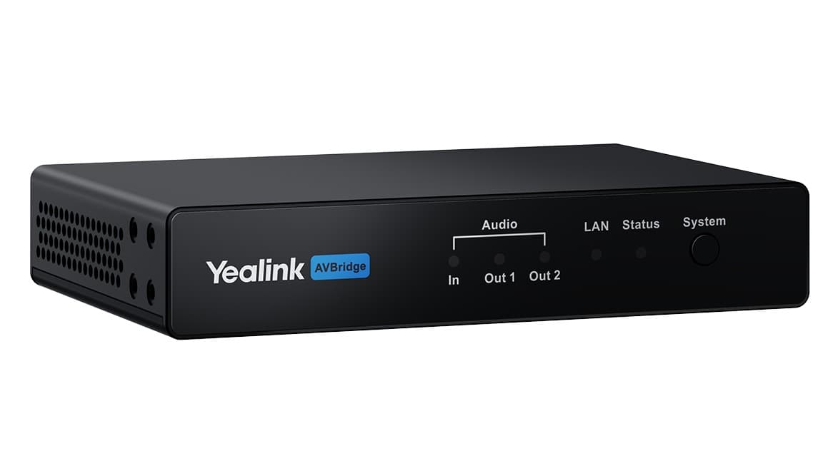 Yealink AVBridge, kompaktní audio box a extender A V signálu, AES67 a Dante