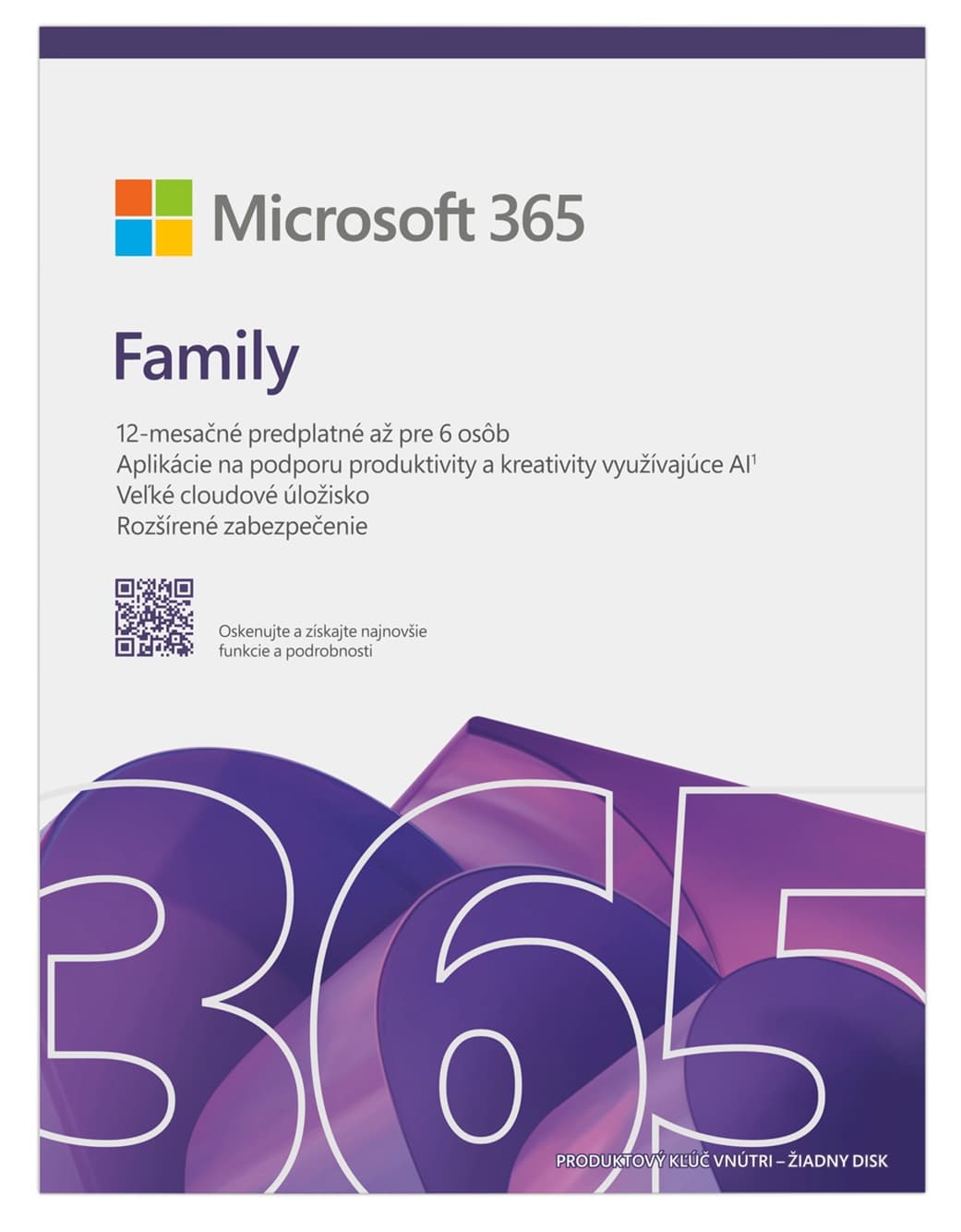 Microsoft 365 Family FY25H2 Mac Win, 1 Rok, SK