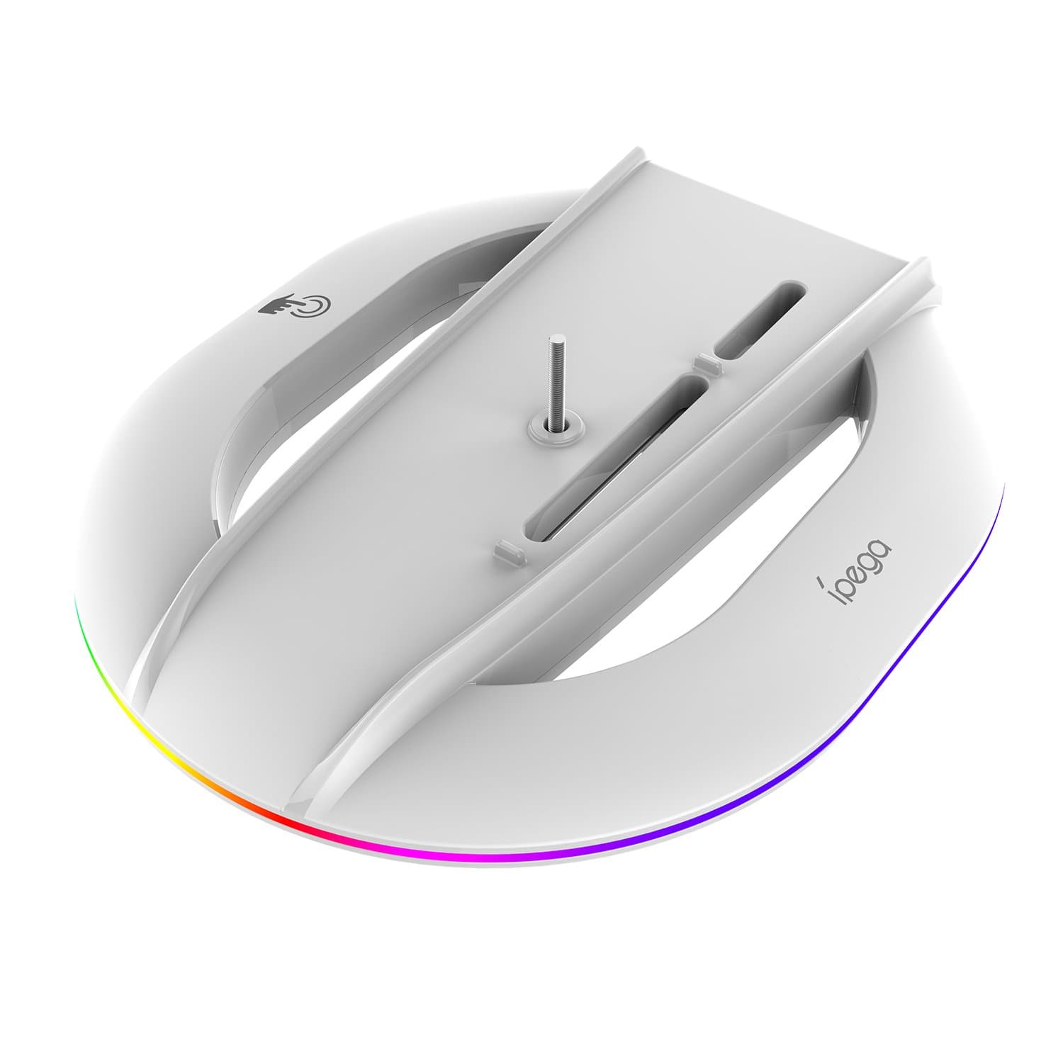 iPega P5S035SA Vertikální Stojan (2xUSB-A) s RGB pro PS5 Slim PS5 Pro White