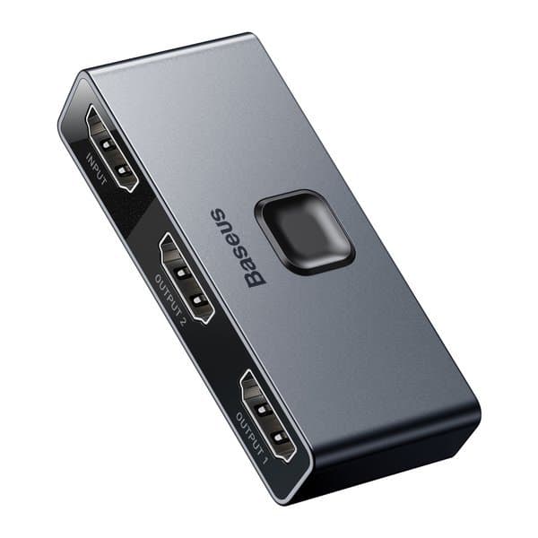 Baseus HDMI rozbočovač Matrix HDMI Splitter 2v1 1v2 šedý