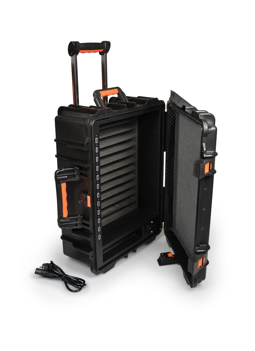 PORT CONNECT Rolling charging cabinet, nabíjecí přepravní kufr na kolečkách pro 12 zařízení, černý