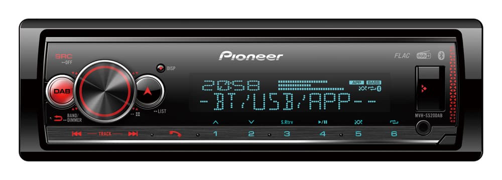 Pioneer MVH-S520DAB USB, Bluetooth, DAB+, měnitelné podsvícení