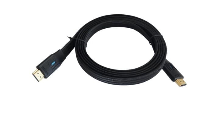 TB HDMI kabel 2v1 flat, černý, 3m